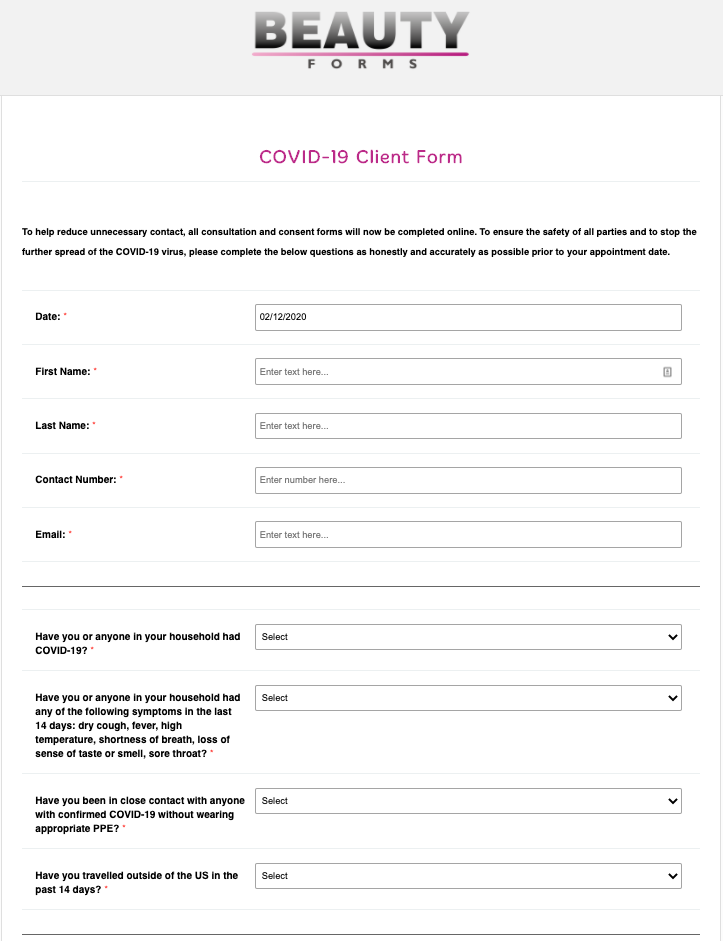 Covid-19 Client Form