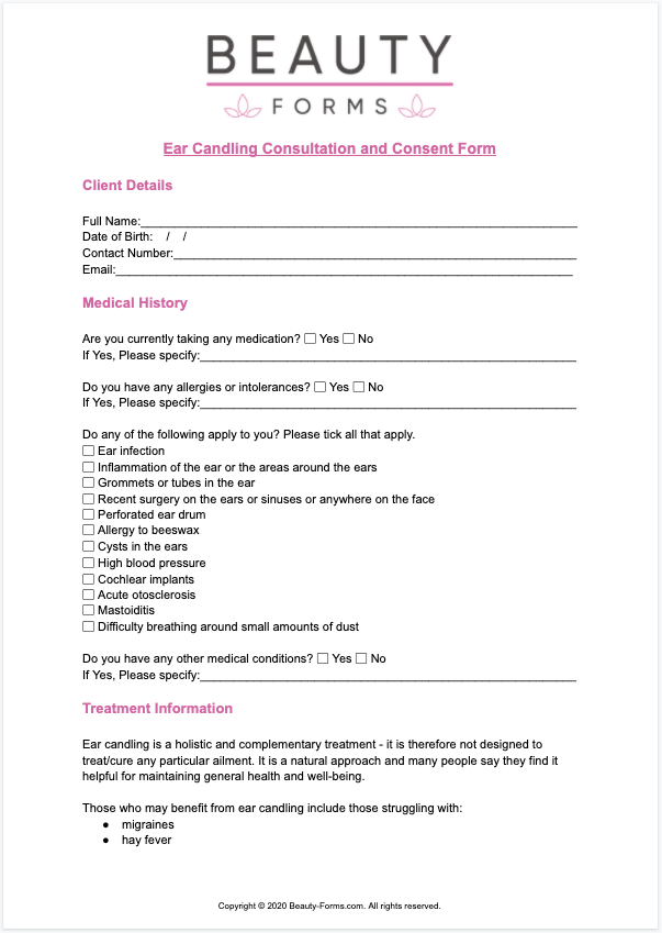 Ear Candling Consent PDF​