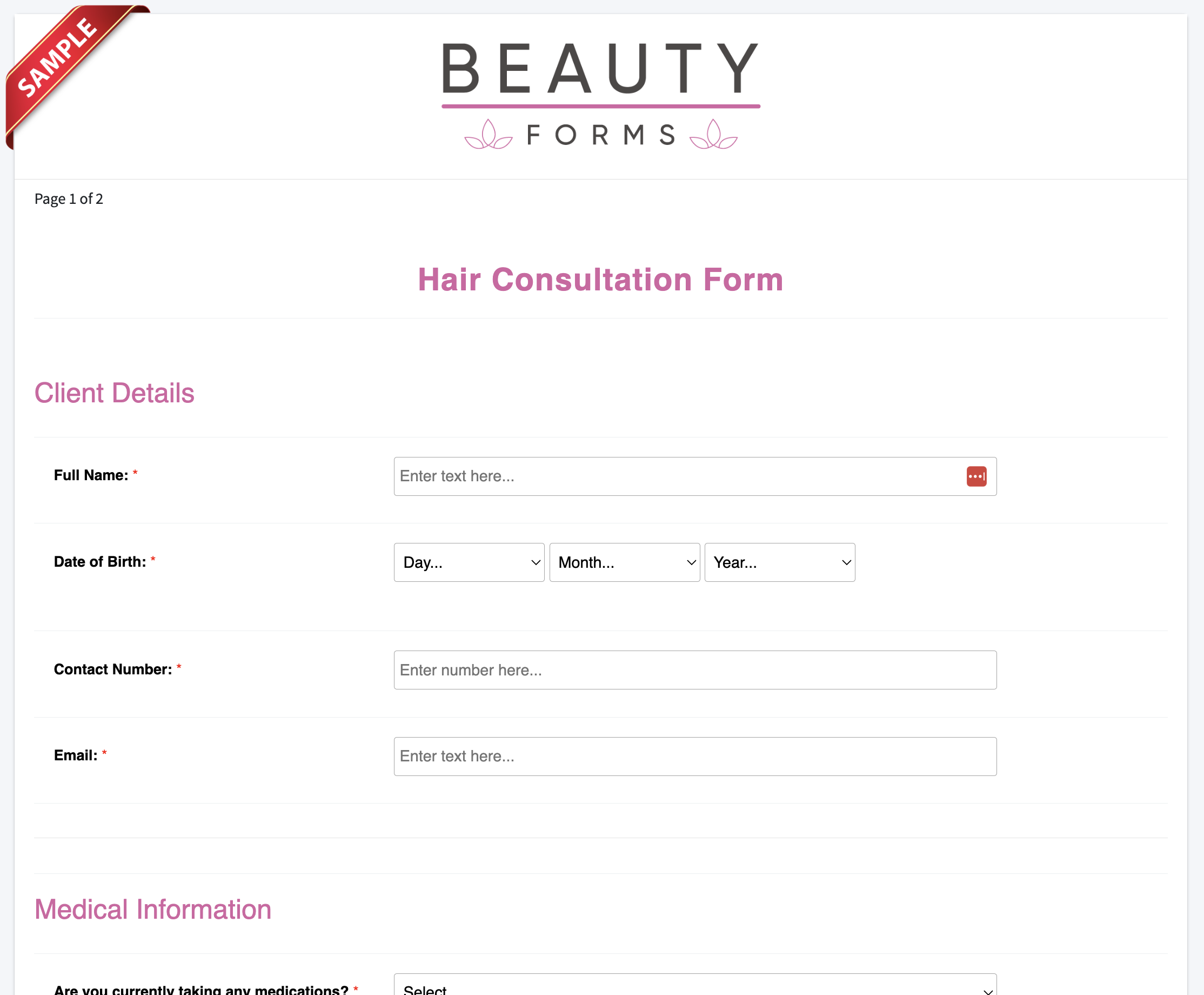 Hair Consultation Form