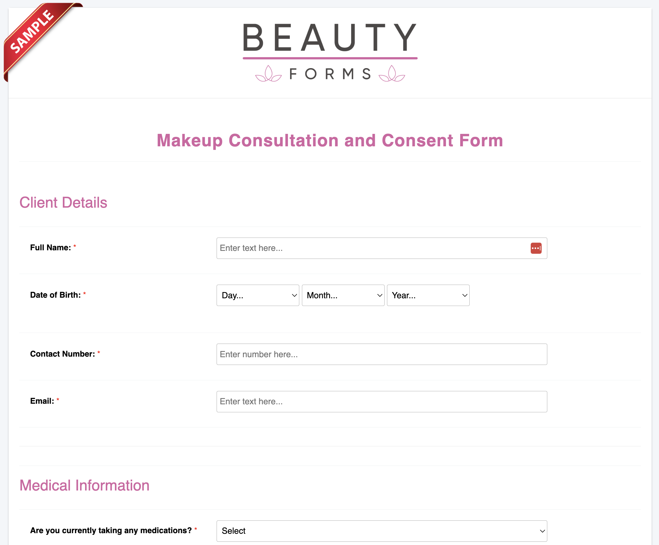 Makeup Consent Form